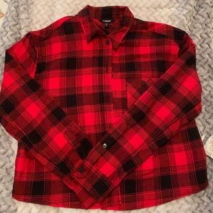 Black and red plaid top